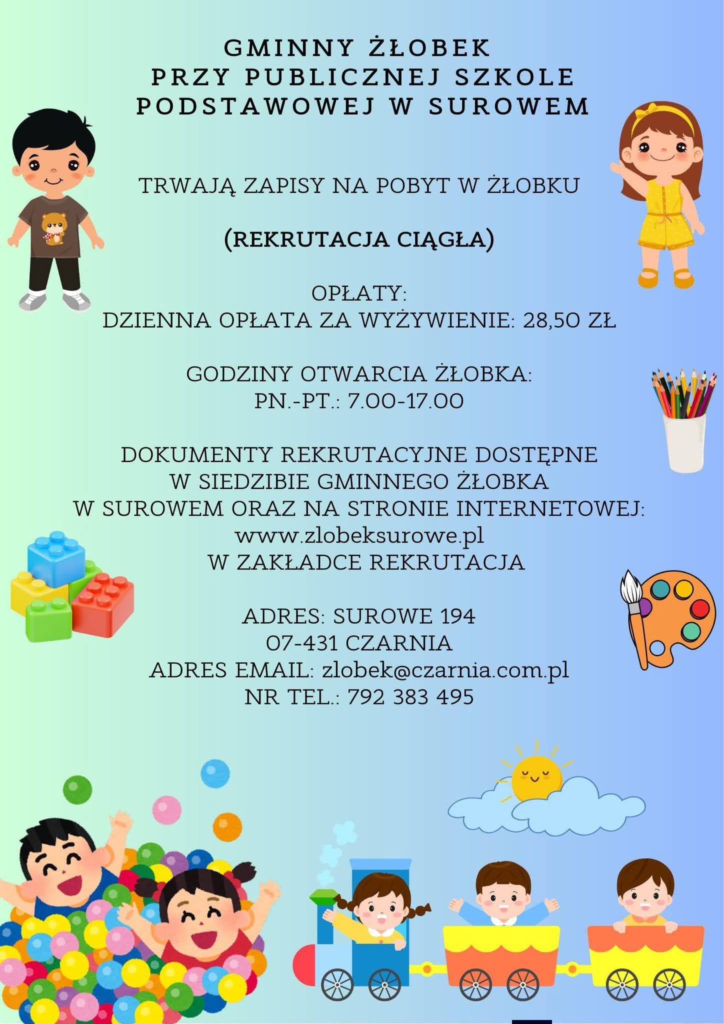 Gminny Żłobek przy Publicznej Szkole Podstawowej w&nbsp;Surowem