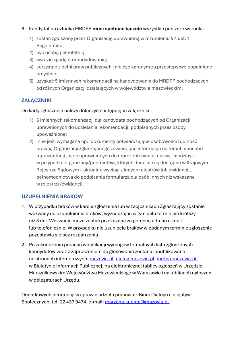 Ogłoszenie rozpoczęcia procedury wyłaniania kandydat&oacute;w na&nbsp;członk&oacute;w Mazowieckiej Rady Działalności Pożytku Publicznego na&nbsp;lata 2026-2029 2/2