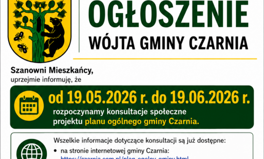 Ogłoszenie Wójta Gminy Czarnia 