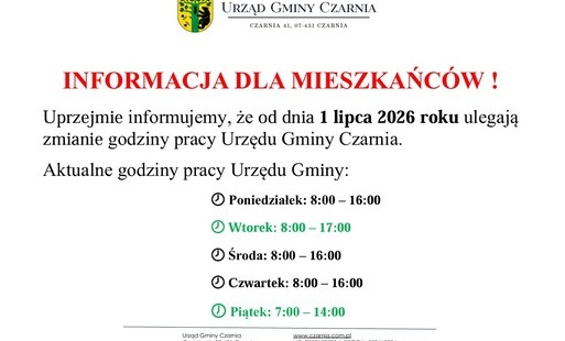 Informacja dla mieszkańców 